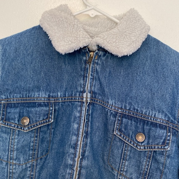 Steve & Barry’s Sherpa Trimmed quilted Denim relaxed fit coat jacket - Picture 5 of 10